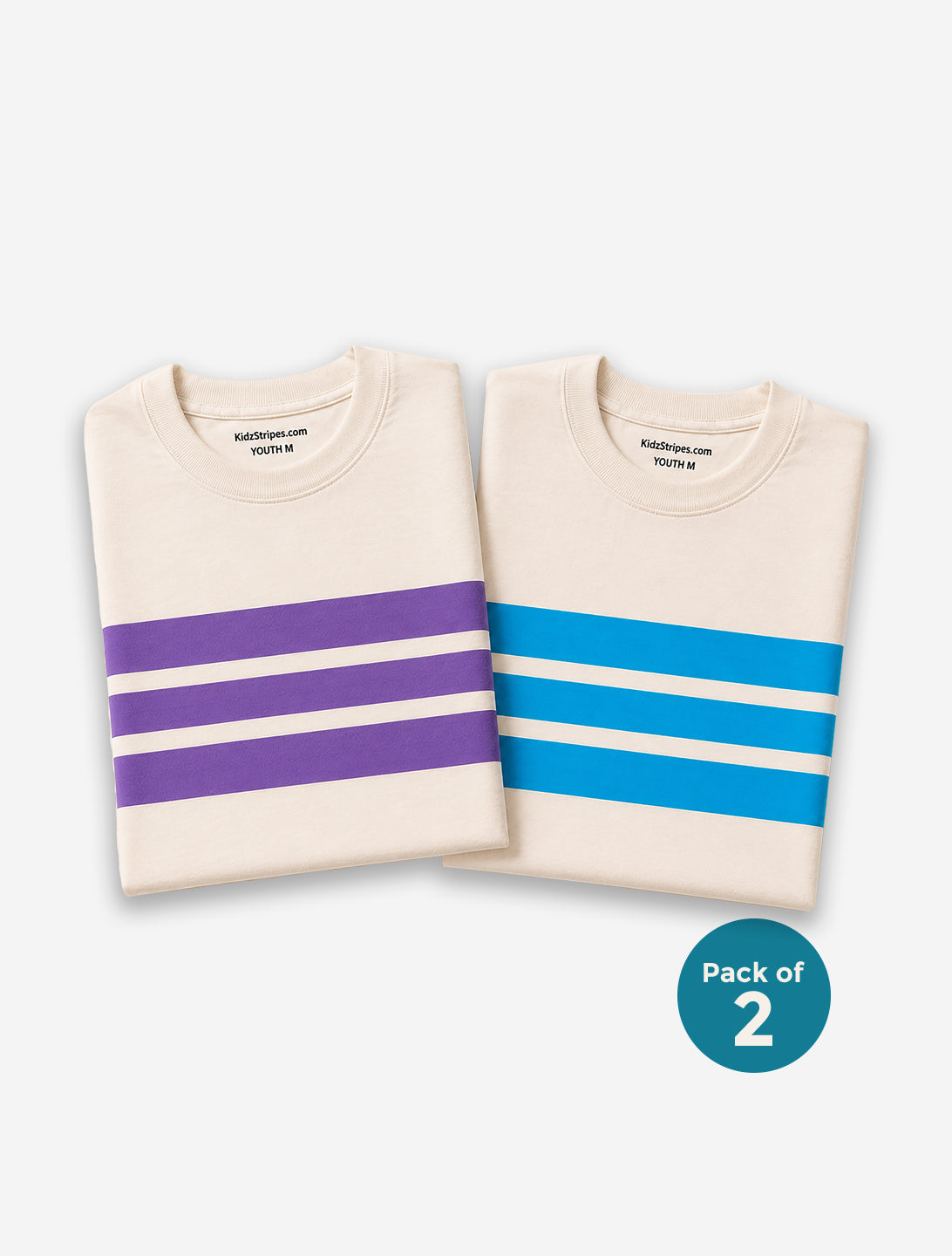 KidzStripes Sunburst 2-Pack — Red + Orange Stripe Tees