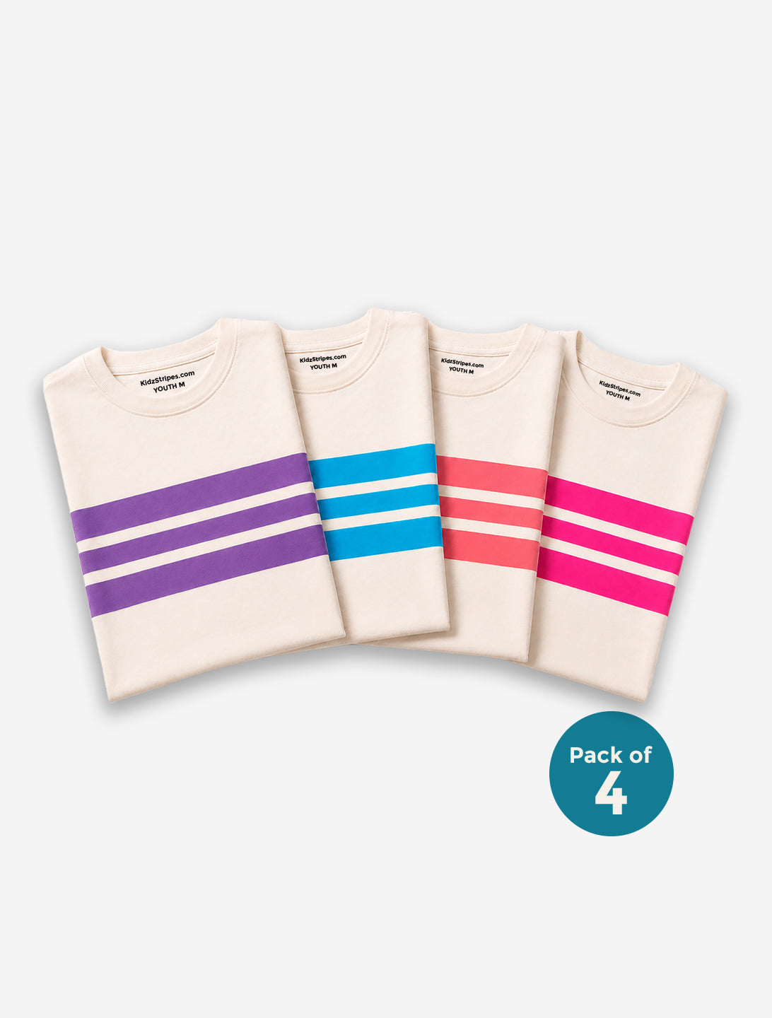 KidzStripes Sunburst 2-Pack — Red + Orange Stripe Tees